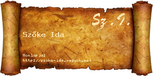 Szőke Ida névjegykártya